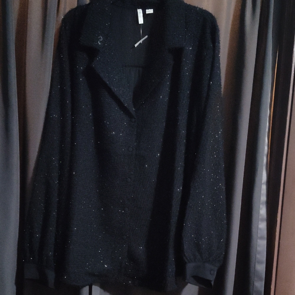 Cato Black Textured Blouse
